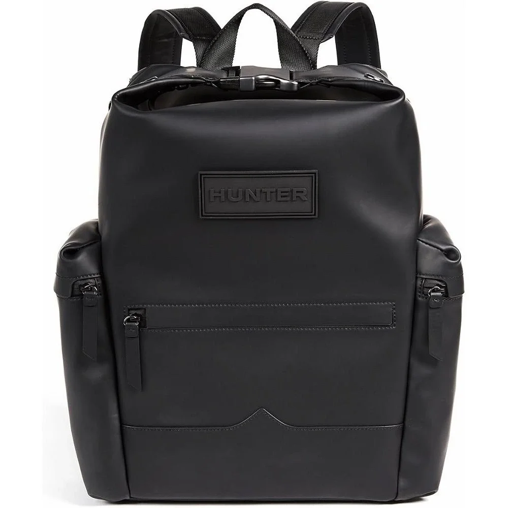 HUNTER Original Topclip Rubberized Leather Backpack Water Resistant Black 11L